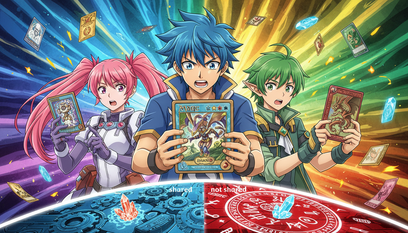 他TCGと比べると「共用できる／できない」が見えてきます